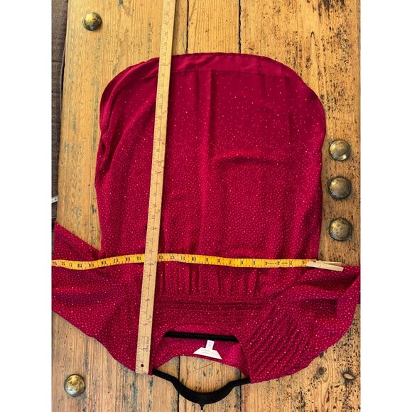 Lauren Conrad Womens Red Blouse‎ Medium 3/4 sleeves pullover polyester polka dot - Picture 7 of 7